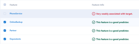 Feature selection as well as suggested recommendation