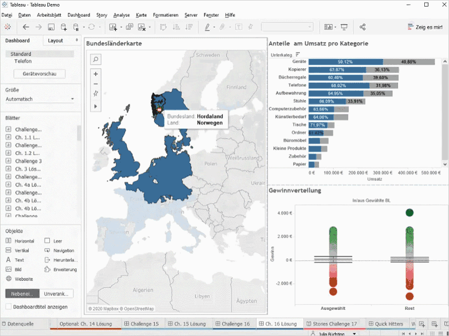Tableau Datenverbindung Dashboard